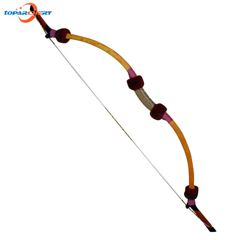 

40lbs 45lbs 50lbs Archery Hunting Bow Traditional Mongolia Yellow Snakeskin Longbow Target Aim Shooting Wooden Bow