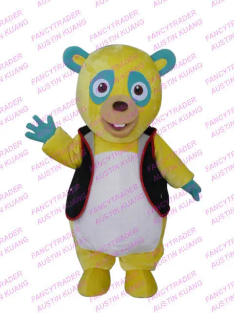 Vendita Calda Agente Speciale Oso Cartoon Mascot Suit Costume Di Carnevale Fancy Dress Costumes Animal Mascot Party