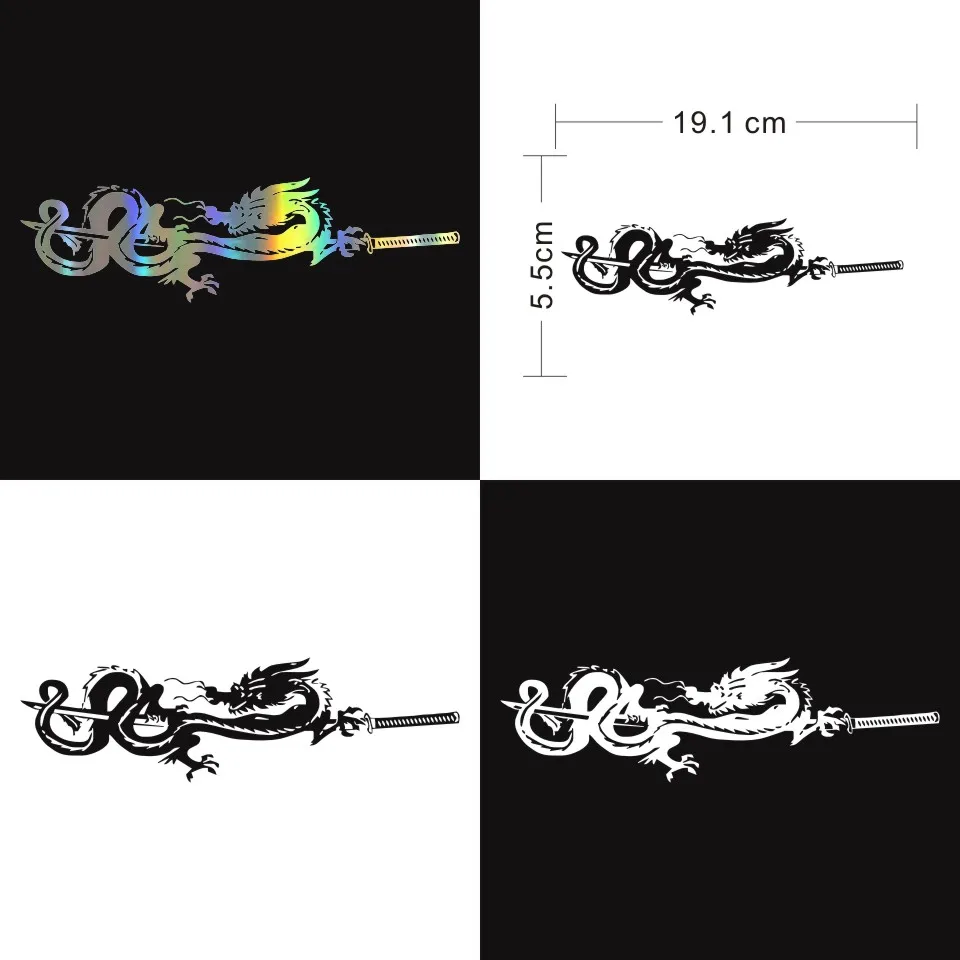 Anycuros Dragon Creative Decor Car Sticker Motorcycle Vinyl 19.1cm5 (2)