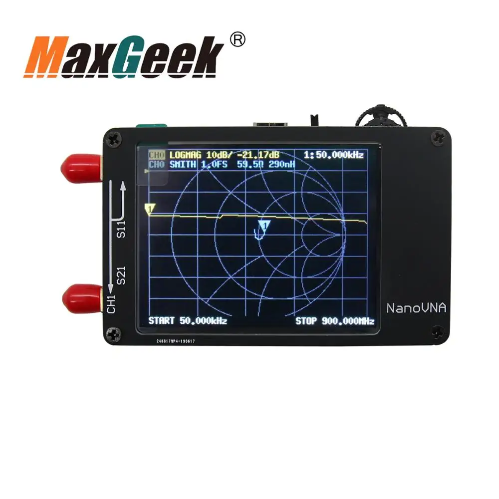 Векторный анализатор сети Maxgeek 50 кГц 900 МГц NanoVNA HF VHF UHF антенны TFT экран 2 8