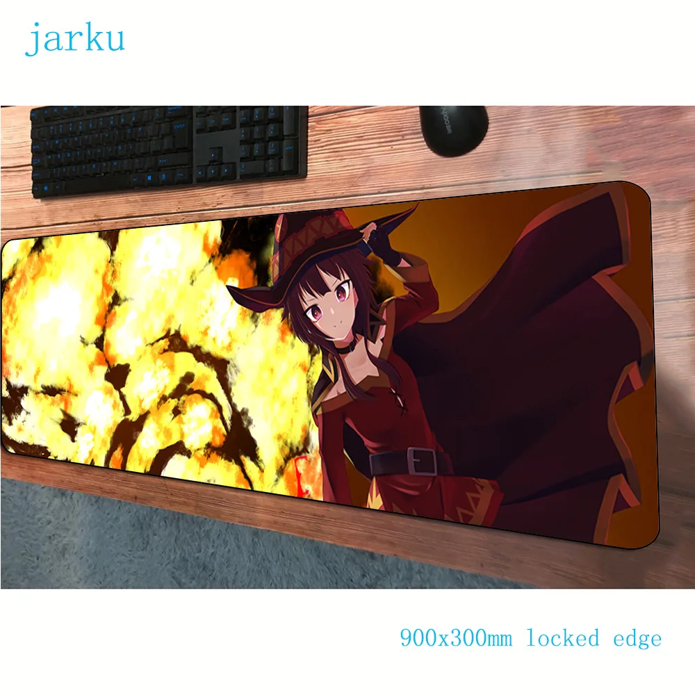 Megumin коврик для мыши 900x300 мм, красивый коврик для компьютерной мыши, игровые аксессуары, большой коврик для мыши на день рождения, клавиатура, игры, pc gamer