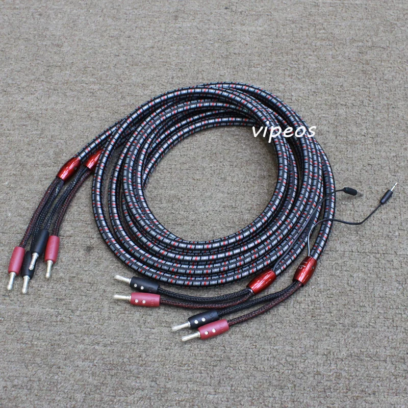 

A pair Audiophile CV8 Full-Range speaker cable Silver Banana plug 72V DBS hifi cable 2.5m