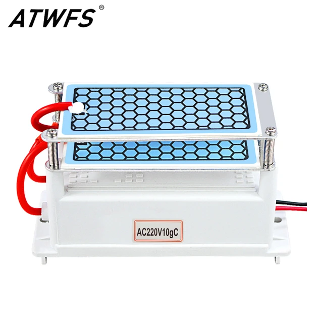 ATWFS-purificador de aire portátil, generador de ozono de 220V, 10g/5g,  doble placa cerámica integrada de larga vida, ozonizador, limpiador de aire  - AliExpress