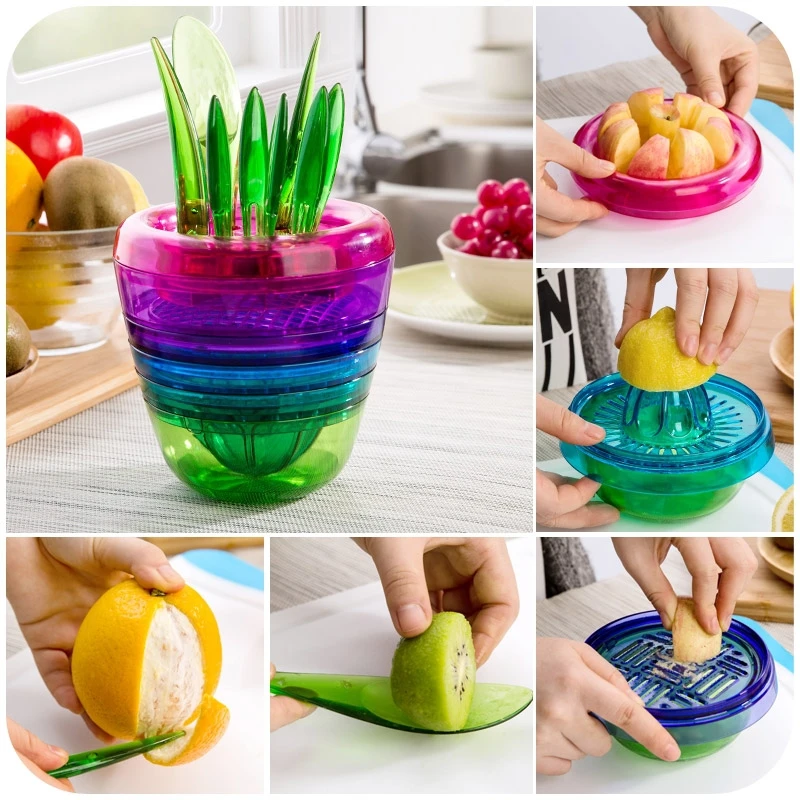  Creative Fruits Plant fruit Salad Kitchen Suite Multifunction Fruit Slicer 10Pcs/set Creative Kitchen Gadgets 