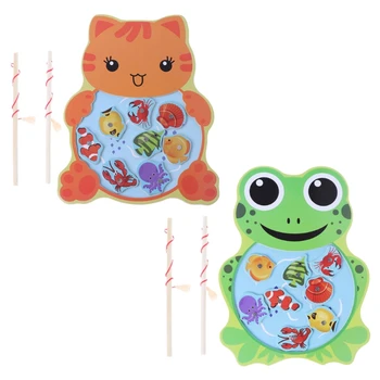 

HBB Children Magnetic Fishing Game Wooden Toys Jigsaw Puzzle Board Education Toy Kid