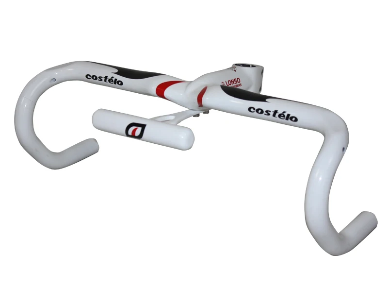 

New arrival Road bicycle 3K full carbon bike handlebar integrated stem with computer hold 400/420/440*90/100/110/120mm