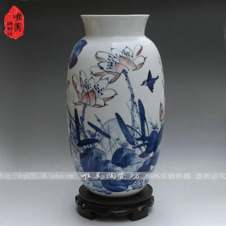 

Ceramics blue and white porcelain vase ceramic bottle gourd crafts decoration