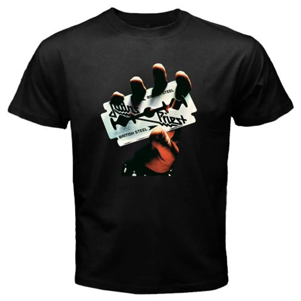 

New Judas Priest Steel Logo British Heavy Metal Mens Black T-Shirt Size S to 3XL Newest Top Tees,Fashion Style Men Tee
