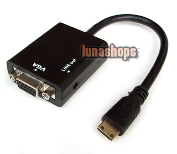 

LN001967 Mini HDMI Male to VGA Female Video Audio Converter Box Cable (Chip inside) + 3.5mm line out