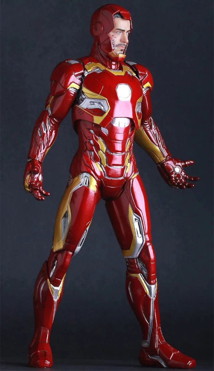 Iron Man Limited Edition Action Figure 16 scale painted figure Iron Man Mark XLV Fighting Damaged Ver. Doll PVC figure 27CM