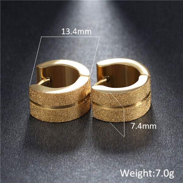 Rose Gold Color Scrub Stainless Steel Wedding Hoop Earrings for Woman Gifts