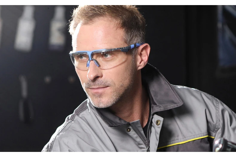 UVEX Safety Goggles Transparent PC Lens Wear-resistant Anti-impact Protective Eyeglasses Anti-fog Dustproof Work Riding Goggles (8)