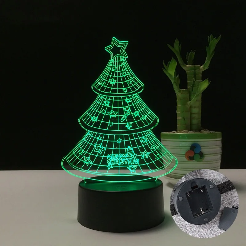 

Creative Led Colorful Night Lights Christmas 3d Table Lamps Santa Claus Elk Christmas Tree Xmas Decorations For Home Navidad