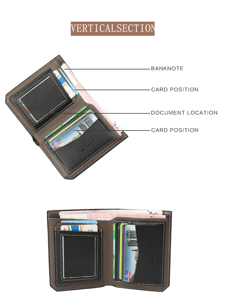 Повседневный мужской кошелек многофункциональный мягкий кожаный короткий кошелек деловой вертикальный кошелек