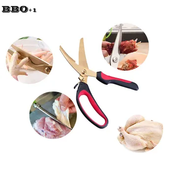 

Stainless Steel Poultry Kitchen Chicken Bone Kitchen Scissor Soft handle Shears Tool for Poultry Fish Meat Vegetables Herbs BBQ