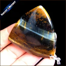 Natural Blue Tiger Eye Stone Pendants Charms Jewelry DIY Necklace Beads for Man / Leather Chain & Flannel Bags as a gift RS126