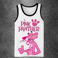 Топ на бретелях с розовой пантерой, дизайн, забавная летняя майка с розовой пантерой Модный милый свитер без рукавов