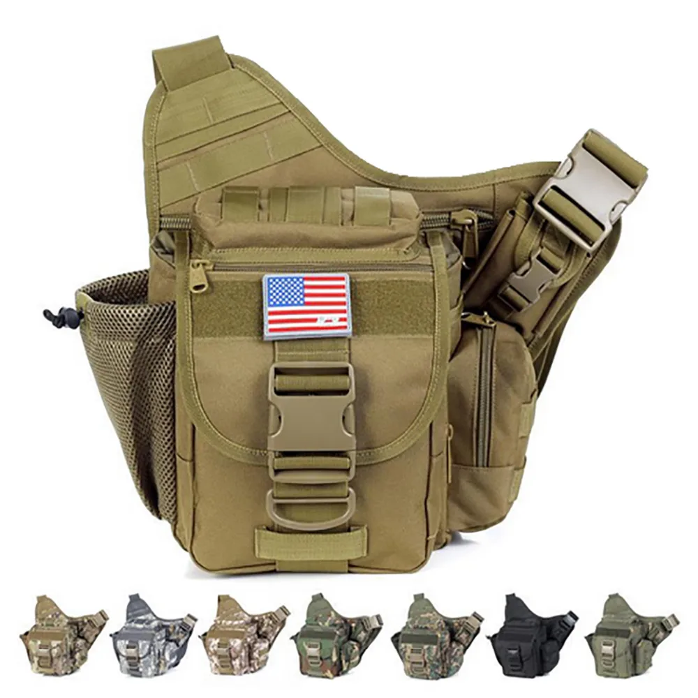 Mannen Duurzaam Nylon Militaire Riding Sling Borst Dag Pack Messenger 