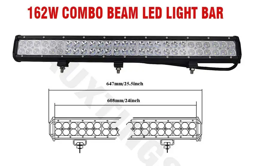 Auxtings 26''inch 162 W двойной ряд Подвижный кронштейн IP67 Водонепроницаемый 4x4 светодиодный свет бар для грузовика внедорожный вождения 12 V 24 V 4WD