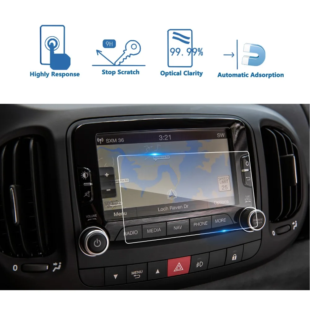 Экран ruiya, защитная пленка для Fiat 500L Uconnect, Автомобильный gps навигатор, сенсорный экран, 9 H, защита экрана из закаленного стекла