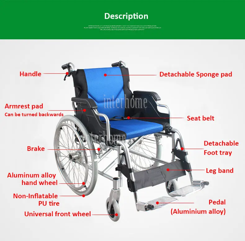 Высокое качество Больничная Складная ручная инвалидная коляска Съемная губчатая Подушка ручное колесо скутер реабилитационная терапия принадлежности