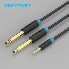 Vention 3.5 мм для Dual 6.5 мм адаптер Jack аудио кабель с двойным 6.35 мм Мужской 1/4 «моно Джек стерео 1/8 «3.5 мм Aux шнур