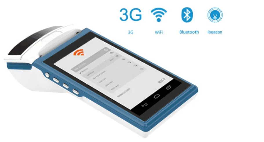 ZKC5501 портативный pda android Мобильный pos терминал с 58 мм bluetooth термопринтер WIFI 3G Bluetooth и