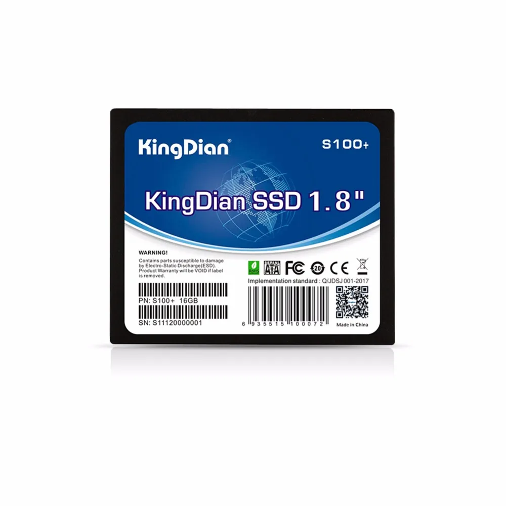 KingDian 1,8 SATA SATA2 внутренний SSD жесткий диск твердотельный диск SSD 16GB(S100+ 16G