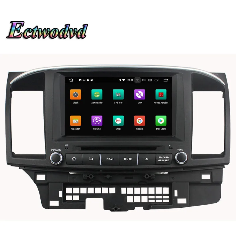 Best Ectwodvd Octa Core 4G RAM 64G ROM Android 9.0 Car Multimedia DVD Player GPS HeadUnit for MITSUBISHI LANCER 2006-2012 2