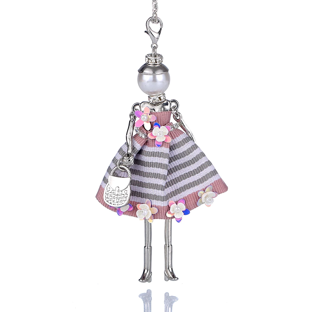 

New Arrival Dress Flower Doll Necklace for Women Long Chain Sweater Statement necklaces & pendants