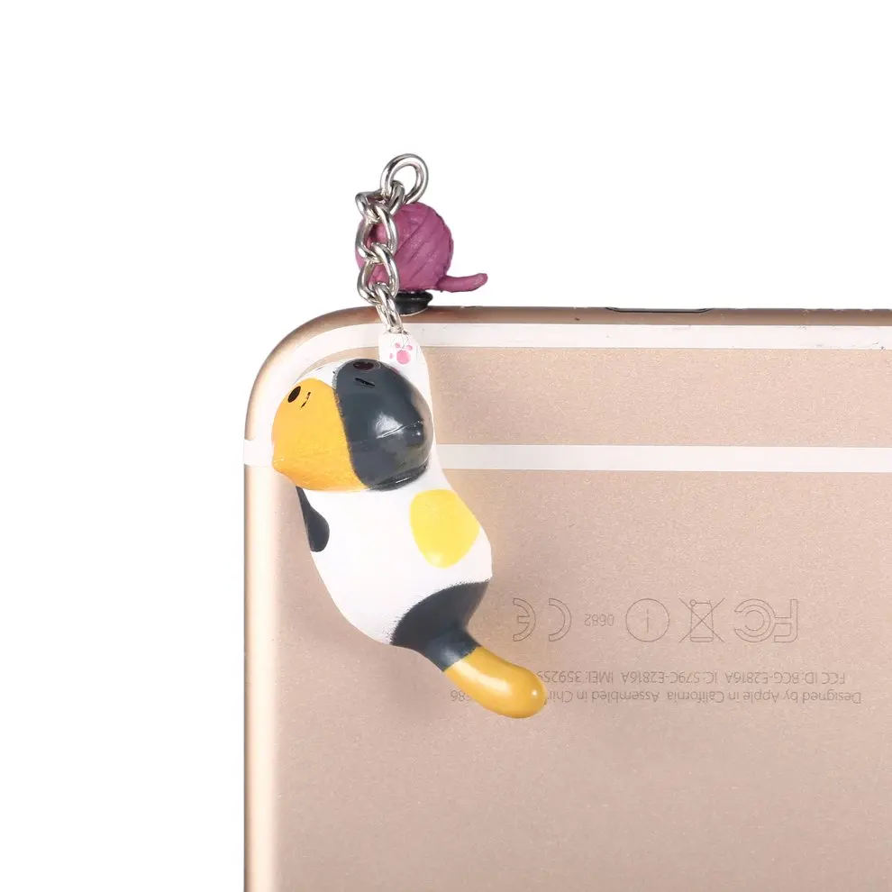 

10 Pcs Lovely Cat Playing Ball 3.5mm Anti Dust Earphone Jack Plug Stopper For Phone Newest Mobile Phone Dust Plug Colorful Cat
