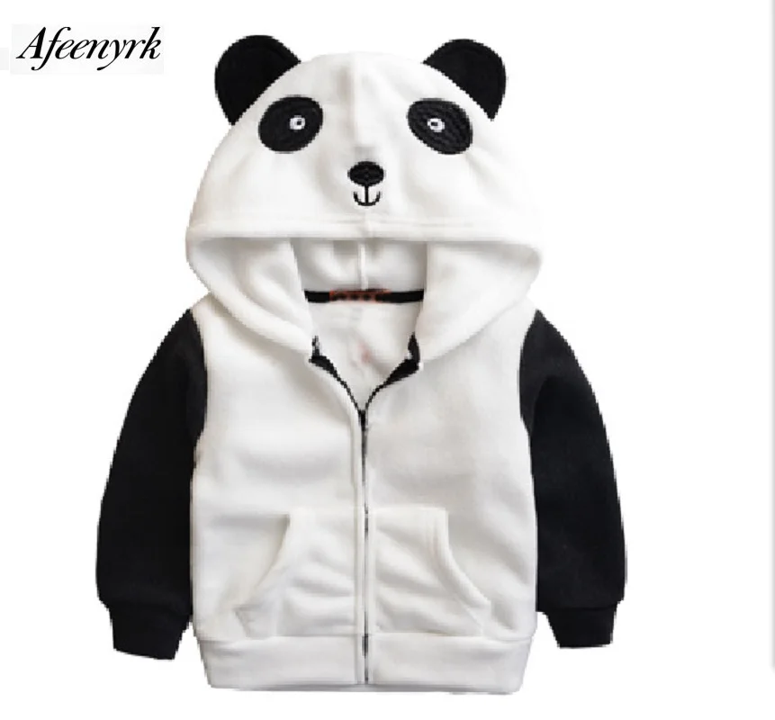 

kids Boys Girls dinosaurs Hooded Jacket Polar Fleece Autumn hoodies Cartoon Pandas Ducks Children Outerwear Casacos Infantis