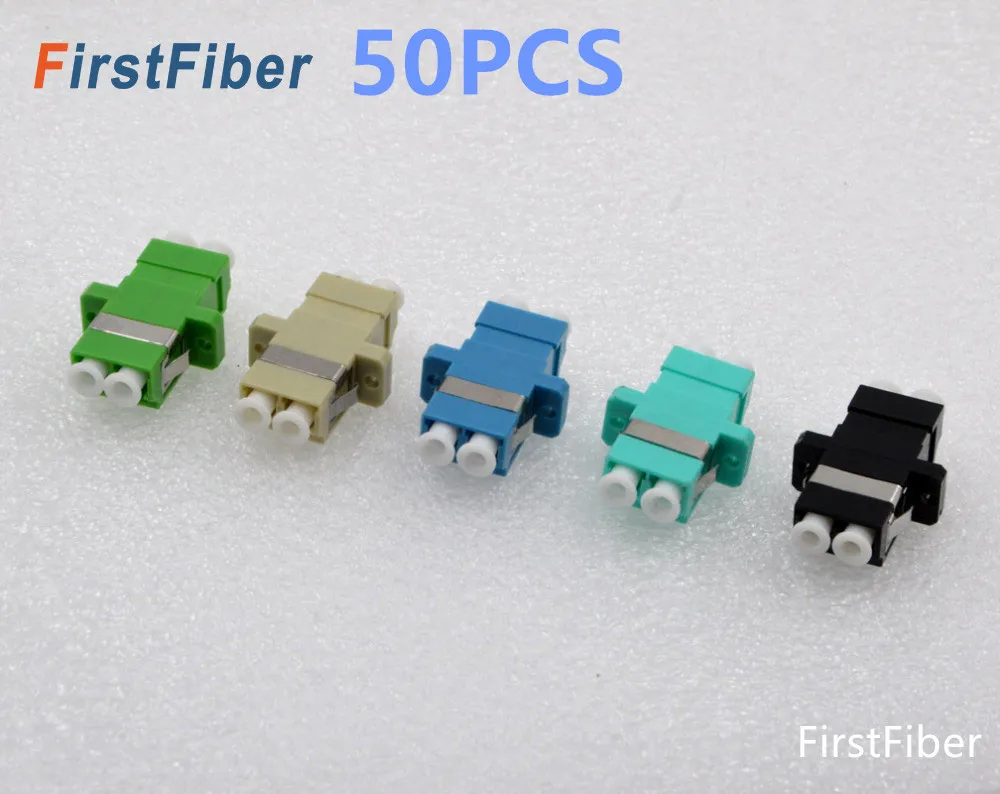 

50 PCS LC Adapter LC Connector Fiber Optic Connector Coupler LC PC APC Singlemode Duplex Adapter Flange Multimode