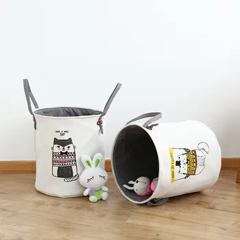 

Cartoon Fabric Laundry Basket Bag Large Folding Dirty Clothes Sundries Toy Storage Baskets Box Home Decoration