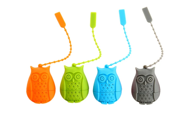 Set of 4 Silicone Owl Tea Bag Creative Silicone Tea Infuser Filter for Mug Tea Pot Empty Tea Bags for Loose Tea Kitchen Accessories (9)