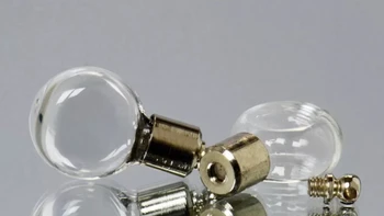 

300pcs glass vial pendant jewelry necklace perfume oil flat bottle charm name on rice art diy Mini Wishing Botte screw cap