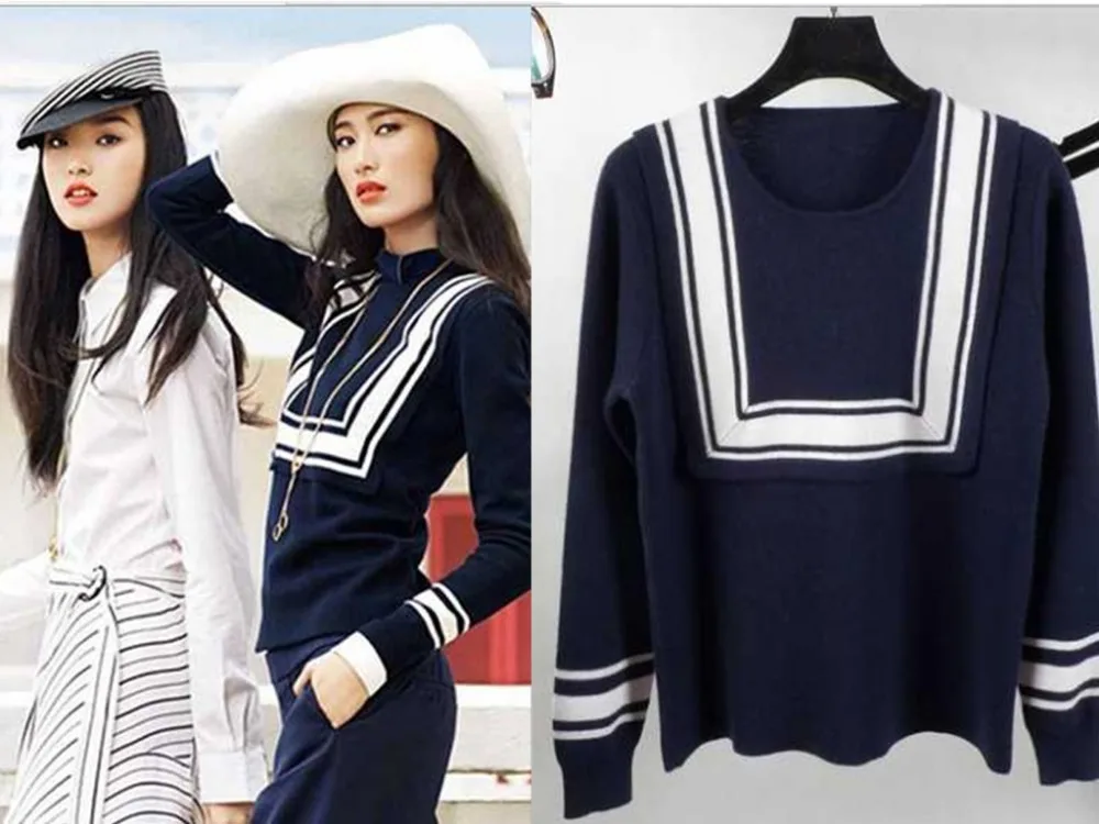 Free shipping French sailor collar 