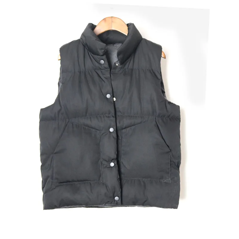 2017 winter woman sleeveless down coats beige solid short thick cotton vest outwears 