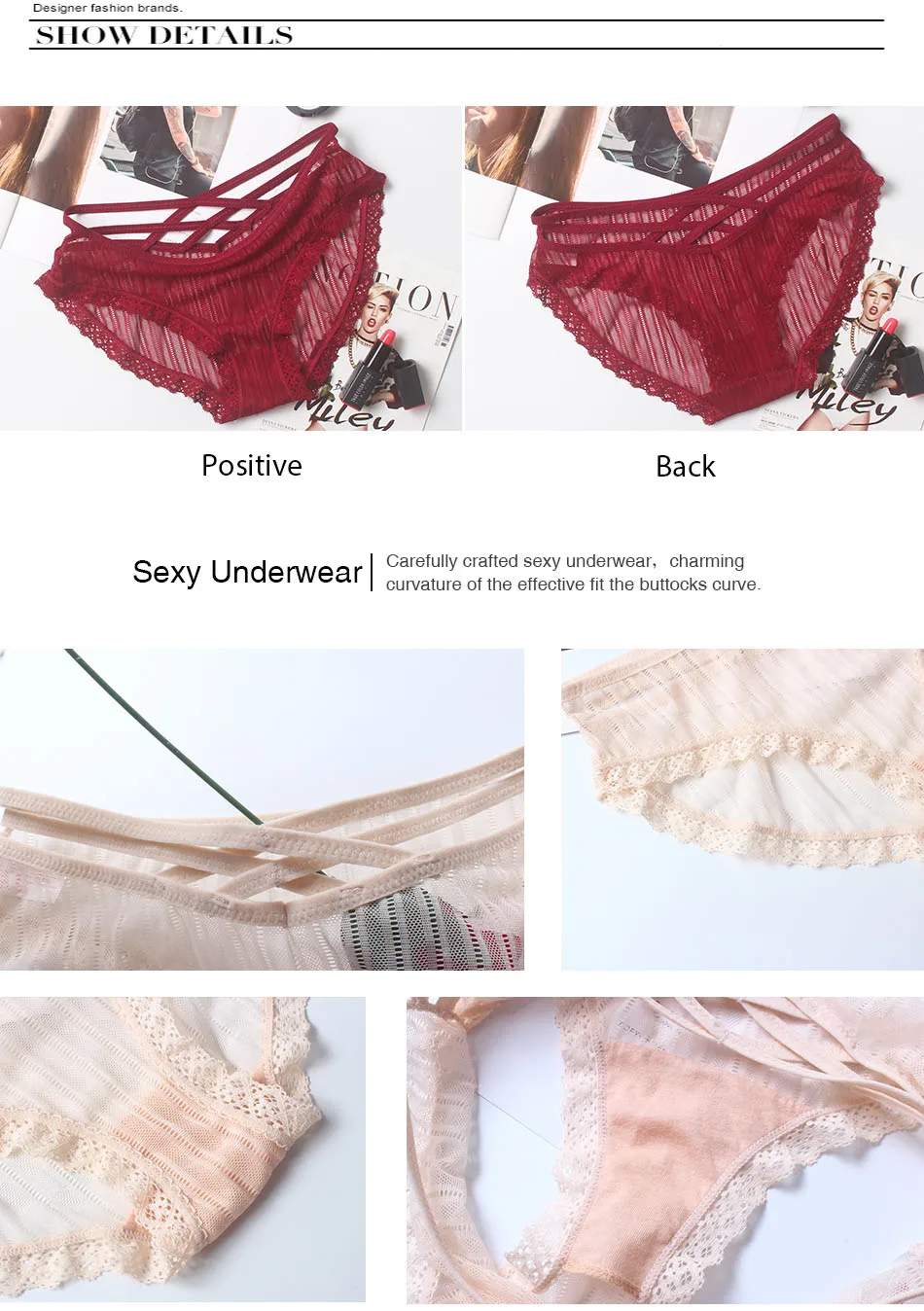 New Panties Women Cross with Sexy Bud Silk Gauze Briefs Breathable Comfortable Hollow Lace Seamless Cotton Girls Underwear (7)