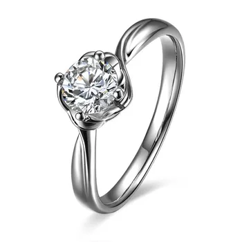 

0.3CT SI/I-J Diamond Engagement Rings Women GVBORI 18K White Gold Promise Ring Fine Jewelry Wedding/Engagement twist arm ring