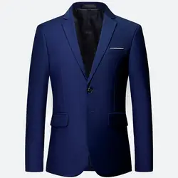 Импортные товары Новые мужские деловые сплошной цвет две кнопки костюмы корейской версии self-изысканный костюм куртка мужская Формальные