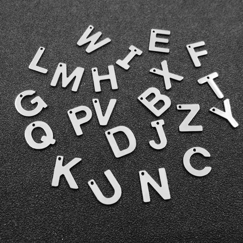 

26PCS letters A-Z Stainless Steel Alphabet Letter Charms Pendant DIY Jewelry Making Accessories Each letter 1pcs