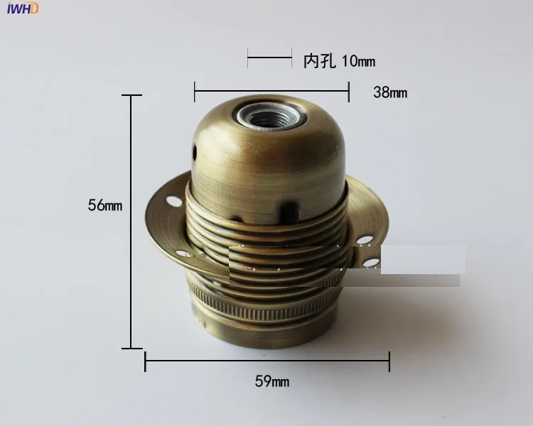IWHD алюминиевый патрон для лампы E27 110-220 В Ретро винтажный фитинг E27 патрон патрона цоколя патрона CE UL