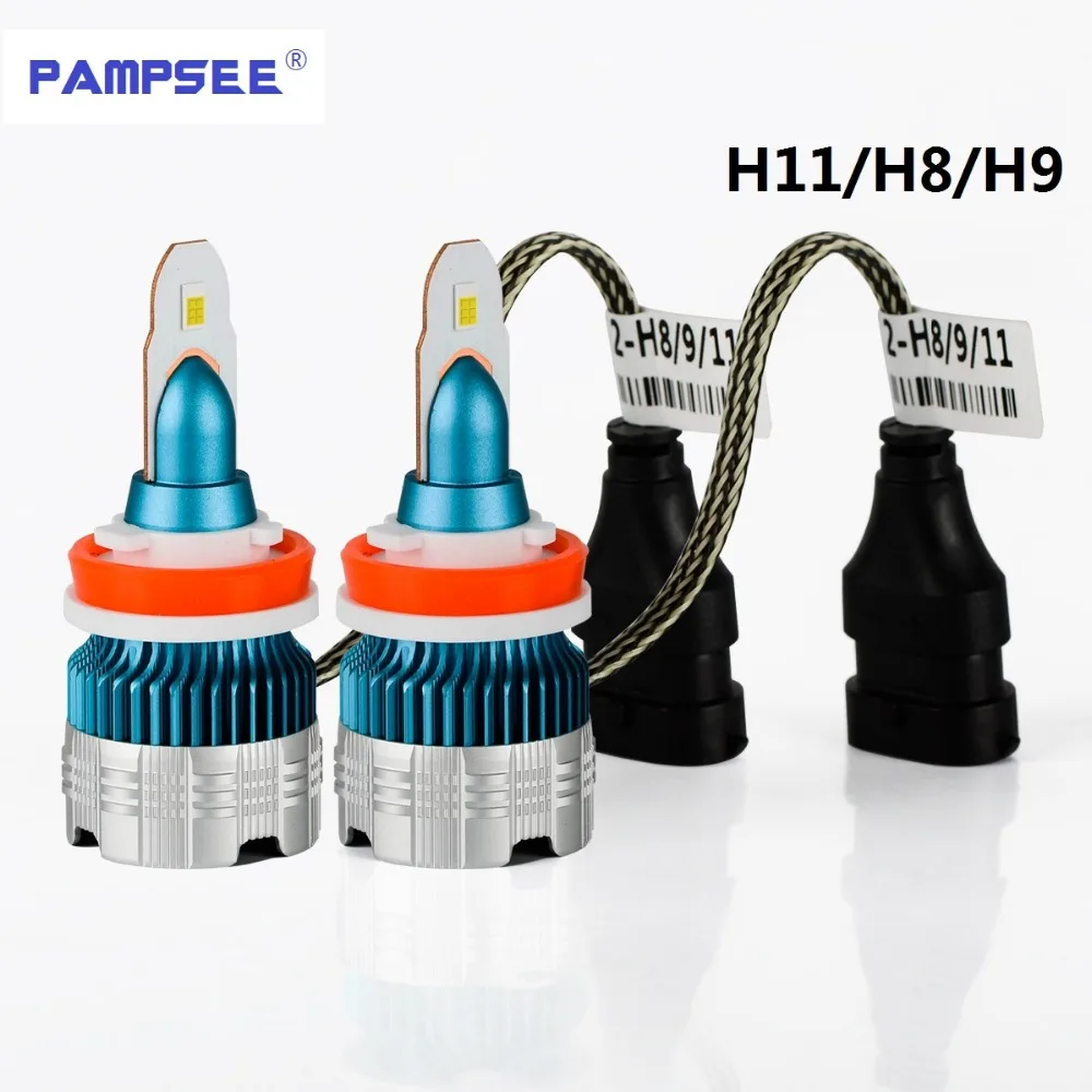 PAMPSEE H4 светодиодный головной светильник s H7 светодиодный лампы автомобиля H11 H1 H3 HB4 HB3 9007 9006 H8 H27 9004 H13 881 880 60 Вт 8000LM 12V светильник белый 6000K