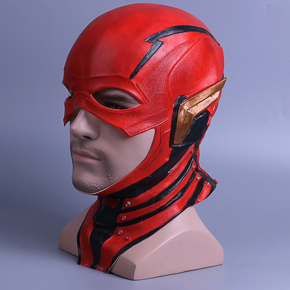 Adlut Mask Justice League The Flash Mask Cosplay Costumes Latex Masks Props Full Face (8)