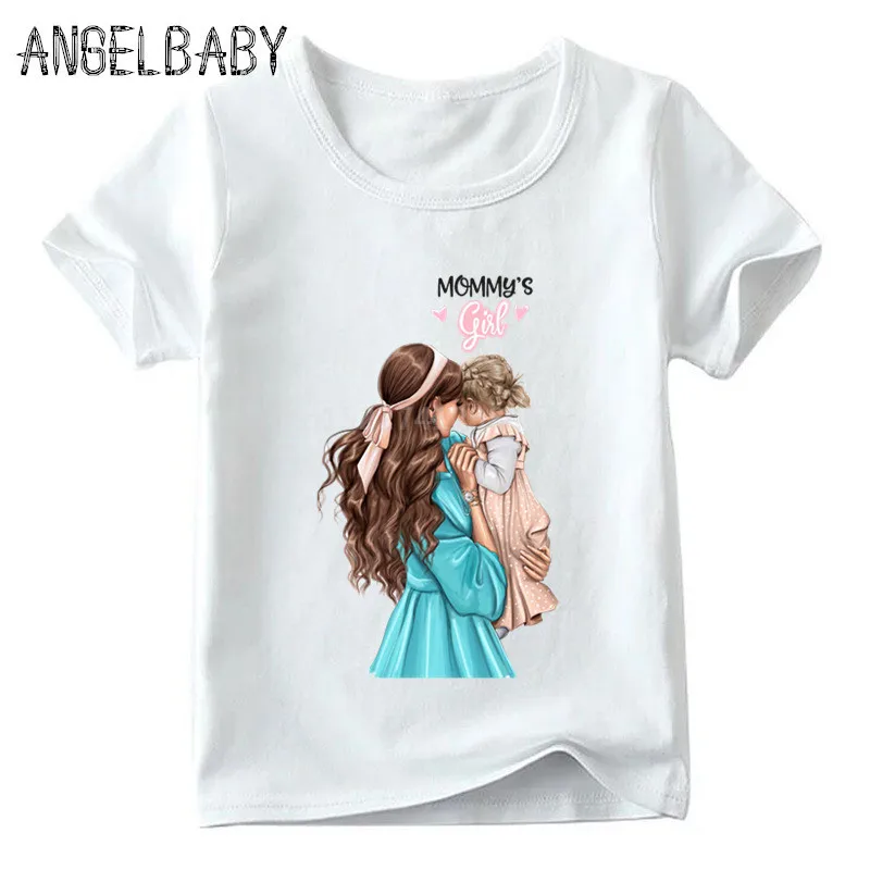 Одинаковые комплекты для семьи с принтом супер мамы и дочки корейская мода Harajuku Kawaii Белая одежда для мамы и дочки футболка для девочек - Цвет: 5281F