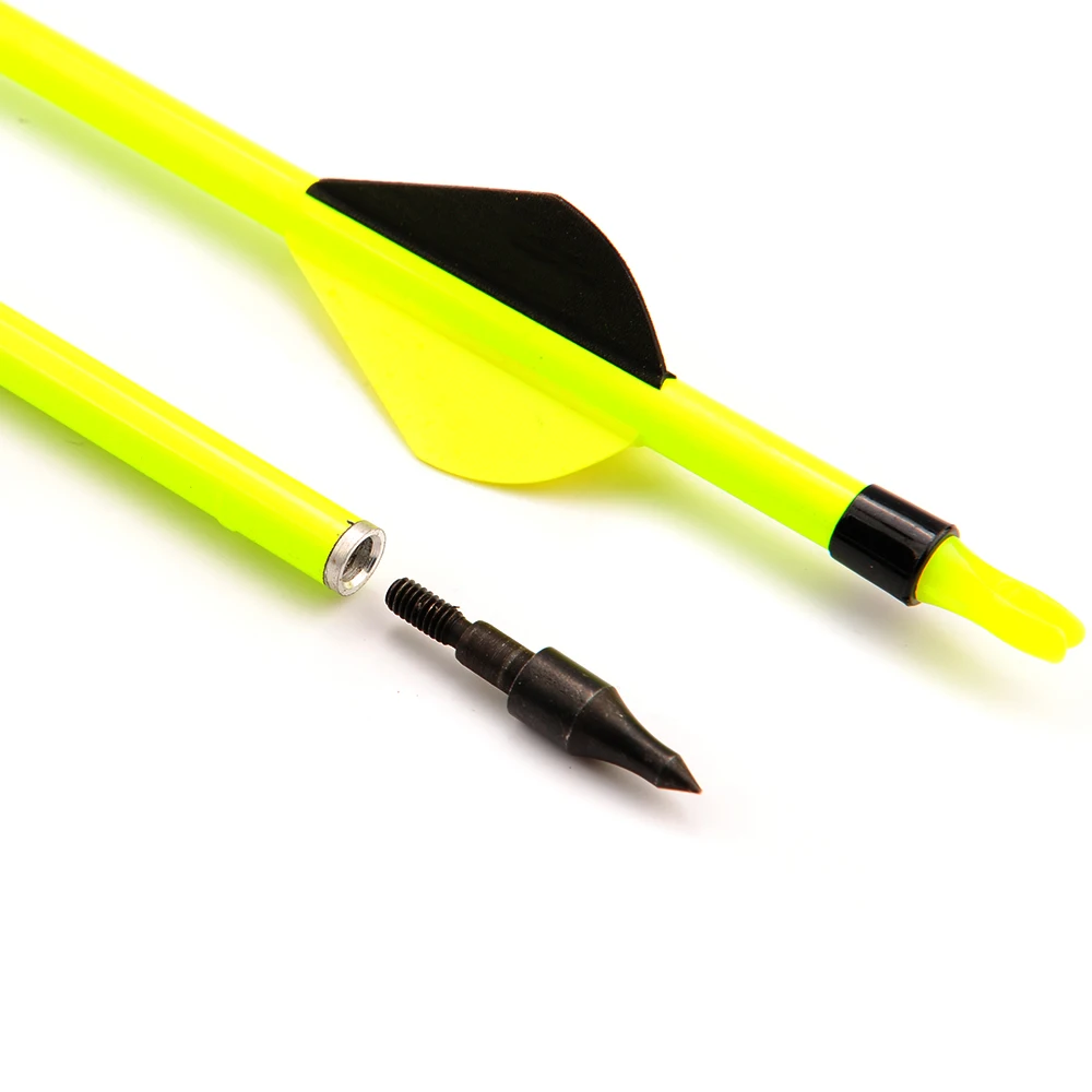 Billige 6 12 24 stücke 30 zoll Mixed Carbon Pfeil Wirbelsäule 500 Leuchtstoff Grüne Welle für Verbindung Bogen Bogenschießen schießen