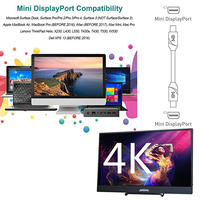 15," 4 K Портативный монитор 2HDMI DP type-C FHD 3840x2160 ips lcd 60FPS Видео игровой монитор для Raspberry Pi PS3/PS4/Xbox 360