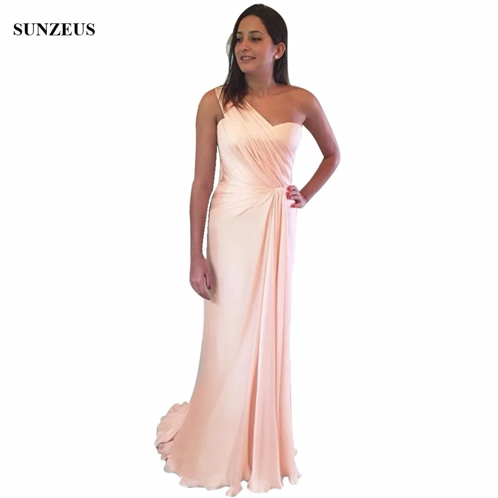 Eenvoudige Elegante Een Schouder Moeder Van De Bruid Jurk Lange Chiffon Wedding Party Jurken Voor Vrouwen CM085 Eenvoudige Elegante Een Schouder Moeder Van De Bruid Jurk Lange Chiffon Wedding Party Jurken Voor Vrouwen CM085