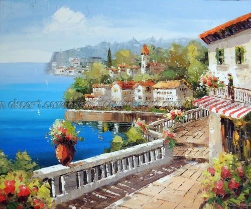 Oil Paintings Italian Coastal Towns Oil Paintings Italian Coastal Towns